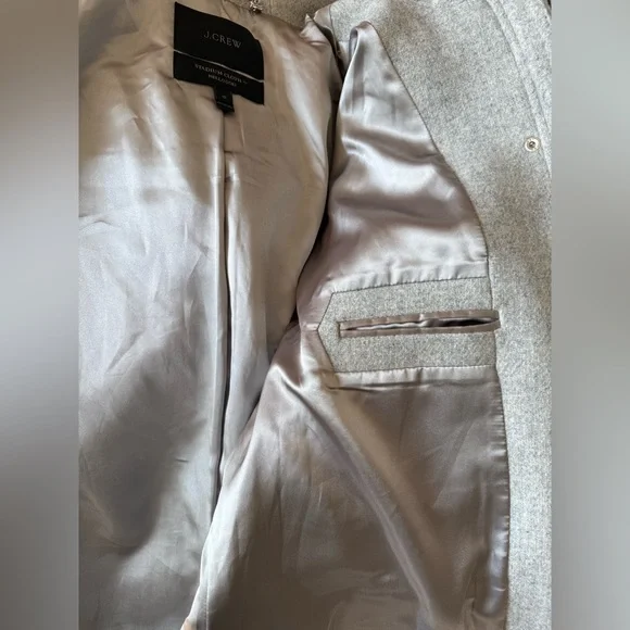 J. Crew Gray and Silver Puffer Coat with Faux Fur Collar - Picture 6 of 8